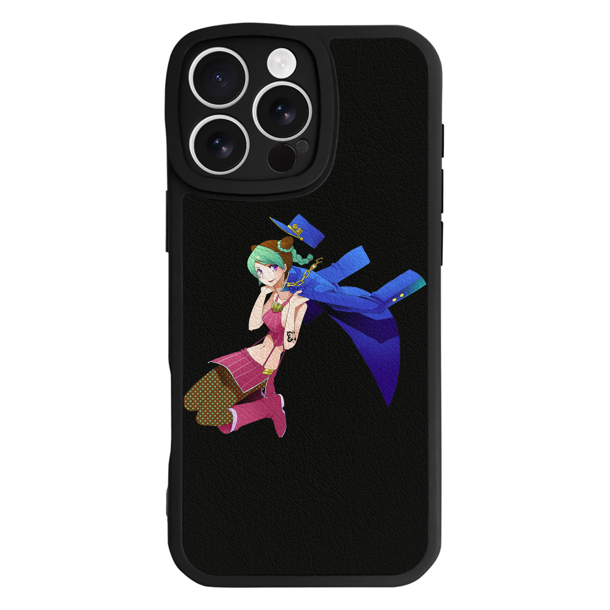 （画像用） "ジョジョの奇妙な冒険 くうじょう ジョリーン JoJo's Bizarre Adventure Jolyne Cujoh " 【iPhone 16シリーズ対応】シリコンスマホケース（レザー調） 材質：シリコン
